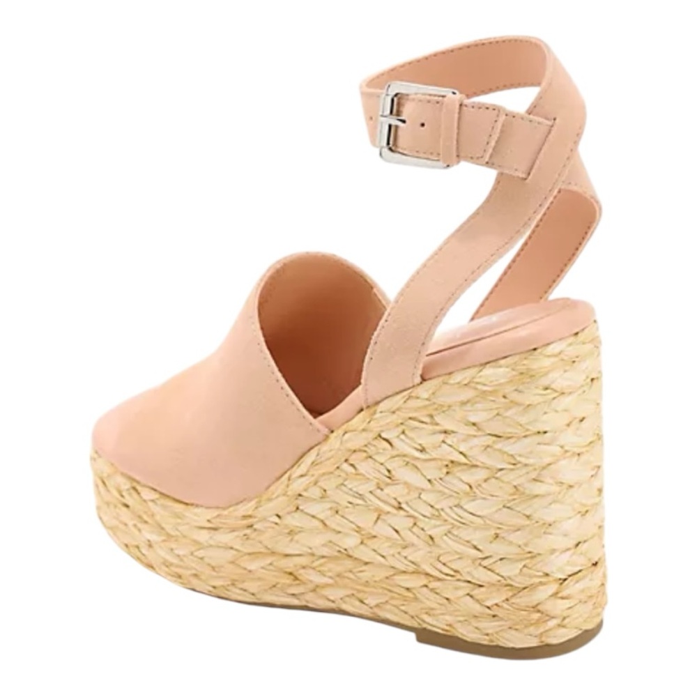 MARC FISHER NELLY PEACH SUEDE WOMENS  ANKLE STRAP ESPADRILLE WEDGES **NWT** - Picture 12 of 15